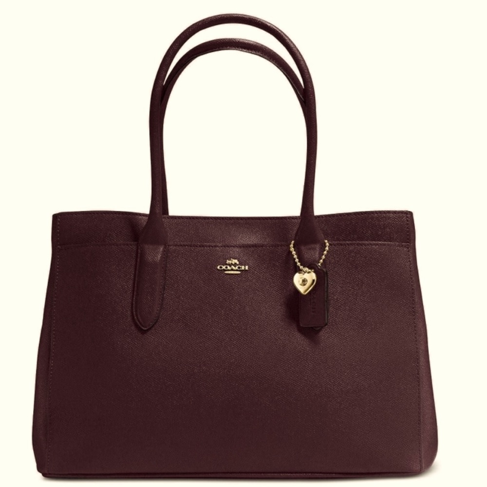 New Coach Bailey Carryall Oxblood Crossgrain Leather